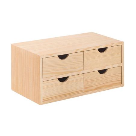 CAJONERA MULTIUSOS DE MADERA MINI BLOC 40X20X185CM RECHAPADO PINO MACIZO