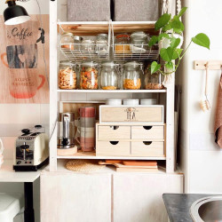 CAJONERA MULTIUSOS DE MADERA MINI BLOC 40X20X185CM RECHAPADO PINO MACIZO