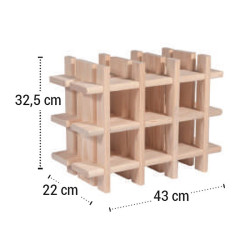 BOTELLERO DE MADERA RIOJA 43X22X325CM 9 BOTELLAS PINO MACIZO