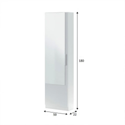 ZAPATERO CON ESPEJO 1P 180X50X22CM BLANCO ARTIK MOMI