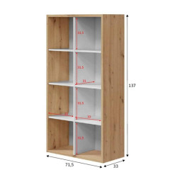 ESTANTERIA CUBOS 137X715X33CM BL ARTIK R NODI MOMI