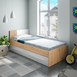 CAMA CON CABEZAL JUVENIL 2 CAJONES 77X196X92CM R NODI BL ARTIK MOMI