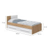 CAMA CON CABEZAL JUVENIL 2 CAJONES 77X196X92CM R NODI BL ARTIK MOMI