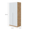 ARMARIO 2 PUERTAS 200X90X52CM R NODI BL ARTIK MOMI