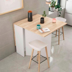 MESA AUXILIAR ALAS ABATIBLES 78X140X77CM BL ARTIK R CANADIAN MOMI