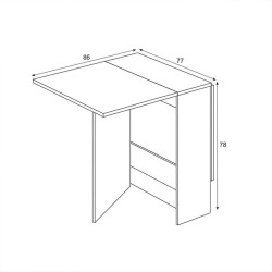 MESA AUXILIAR ALAS ABATIBLES 78X140X77CM BL ARTIK R CANADIAN MOMI