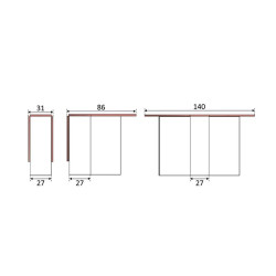 MESA AUXILIAR ALAS ABATIBLES 78X140X77CM BL ARTIK R CANADIAN MOMI