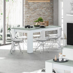 MESA DE COMEDOR EXTENSIBLE 78X140X90CM BL ARTIK CEMENTO MOMI