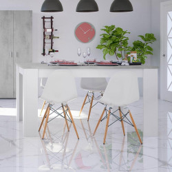 MESA DE COMEDOR EXTENSIBLE 78X140X90CM BL ARTIK CEMENTO MOMI