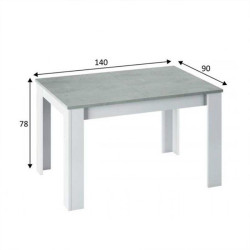 MESA DE COMEDOR EXTENSIBLE 78X140X90CM BL ARTIK CEMENTO MOMI