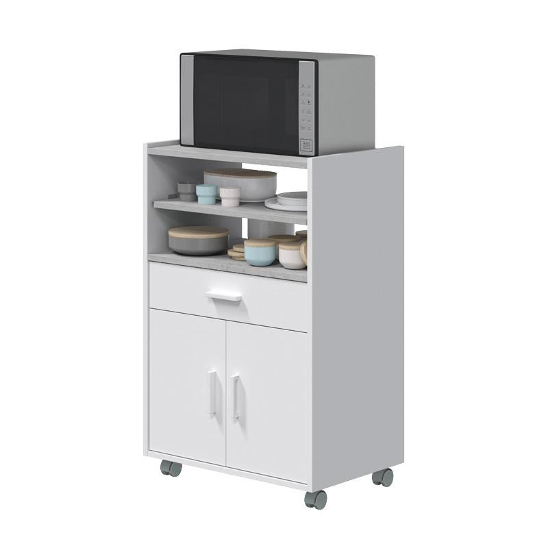 MUEBLE AUXILIAR COCINA 2P 1 CAJON 92X59X40CM BLANCO CEMENTO MOMI