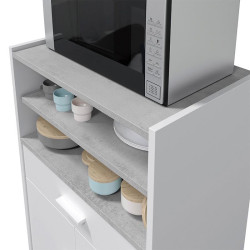 MUEBLE AUXILIAR COCINA 2P 1 CAJON 92X59X40CM BLANCO CEMENTO MOMI