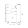 MUEBLE AUXILIAR COCINA 2P 1 CAJON 92X59X40CM BLANCO CEMENTO MOMI
