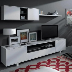 MODULO SALON TV 46X200X41CM BL BRILLO G ANTRACITA MOMI
