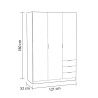 ARMARIO 3P 3CAJONES 180X121X52CM R CANADIAN BL ARTIK MOMI