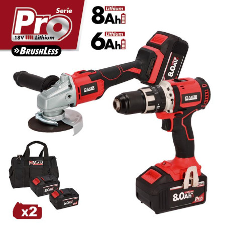 TALADRO RADIAL 18V SERIE PRO AICER 1X 60AH 1X 80AH