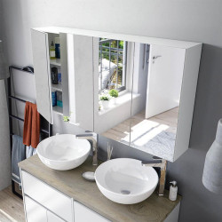MODULO ESPEJO DE BANO BLANCO BRILLO 65X60X21CM BENOTTI