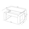 MESA CENTRO ELEVABLE 45X105X55CM BLANCO ARTIK MOMI