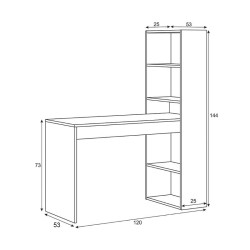 ESCRITORIO Y ESTANTERIA REVERSIBLE 144X120X53CM BLANCO ARTIK MOMI