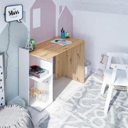 MESA ESCRITORIO REVERSIBLE 78X100X52CM ROBLE NODI BLANCO ARTIK MOMI