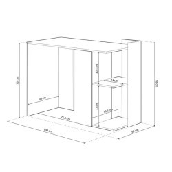 MESA ESCRITORIO REVERSIBLE 78X100X52CM ROBLE NODI BLANCO ARTIK MOMI