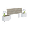 CABECERO 2 MESITAS 2 CAJONES 96X256X34CM BL ARTIK R ALASKA MOMI