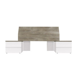CABECERO 2 MESITAS 2 CAJONES 96X256X34CM BL ARTIK R ALASKA MOMI
