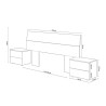 CABECERO 2 MESITAS 2 CAJONES 96X256X34CM BL ARTIK R ALASKA MOMI