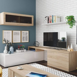 MODULO SALON TV 44X200X41CM BL BRILLO R CANADIAN MOMI
