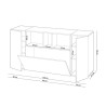 APARADOR 3 PUERTAS 76X150X41CM CEMENTO BL ARTIK MOMI