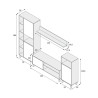 MODULO SALON TV 184X260X40CM CEMENTO BLARTIK MOMI