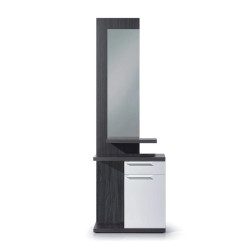 RECIBIDOR 2 CAJONES ESPEJO 186X61X29CM GRIS CENIZA BL BRILLO MOMI