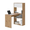 MESA ESCRITORIO ESTANTERIA 140X108X70CM ROBLE NODI BLANCO ARTIK MOMI