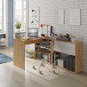 MESA ESCRITORIO ESTANTERIA 140X108X70CM ROBLE NODI BLANCO ARTIK MOMI