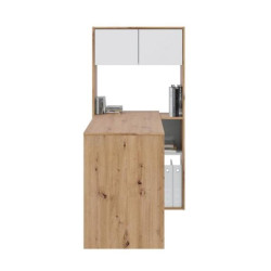 MESA ESCRITORIO ESTANTERIA 140X108X70CM ROBLE NODI BLANCO ARTIK MOMI