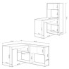 MESA ESCRITORIO ESTANTERIA 140X108X70CM ROBLE NODI BLANCO ARTIK MOMI