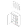 RECIBIDOR ZAPATERO 1P ESPEJO 108X79X25CM BL BRILLO GRIS CENIZA MOMI