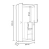 ARMARIO 3P JUVENIL 200X90X52CM BL ALPES VERDE ACQUA MOMI