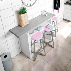MESA AUXILIAR DESPLEGABLE 77X120X35CM BL ARTIK CEMENTO MOMI
