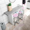 MESA AUXILIAR DESPLEGABLE 77X120X35CM BL ARTIK CEMENTO MOMI