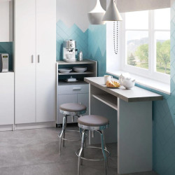 MESA AUXILIAR DESPLEGABLE 77X120X35CM BL ARTIK CEMENTO MOMI