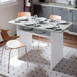 MESA AUXILIAR DESPLEGABLE 77X120X35CM BL ARTIK CEMENTO MOMI
