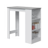 MESA ALTA COCINA BAR CON ESTANTERIA 105X103X50CM BLANCO CEMENTO MOMI