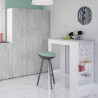 MESA ALTA COCINA BAR CON ESTANTERIA 105X103X50CM BLANCO CEMENTO MOMI