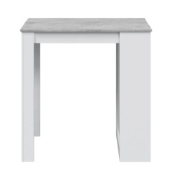 MESA ALTA COCINA BAR CON ESTANTERIA 105X103X50CM BLANCO CEMENTO MOMI