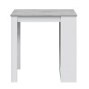 MESA ALTA COCINA BAR CON ESTANTERIA 105X103X50CM BLANCO CEMENTO MOMI