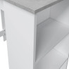MESA ALTA COCINA BAR CON ESTANTERIA 105X103X50CM BLANCO CEMENTO MOMI