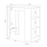 MESA ALTA COCINA BAR CON ESTANTERIA 105X103X50CM BLANCO CEMENTO MOMI