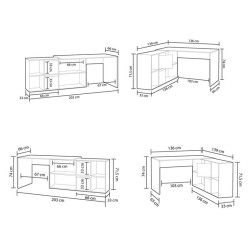 MESA ESCRITORIO CON BUC 74X136X139CM BL ARTIK CEMENTO MOMI