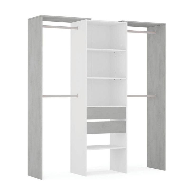 VESTIDOR ARMARIO CON ESTANTERIA 202X179X50CM BLANCO CEMENTO MOMI